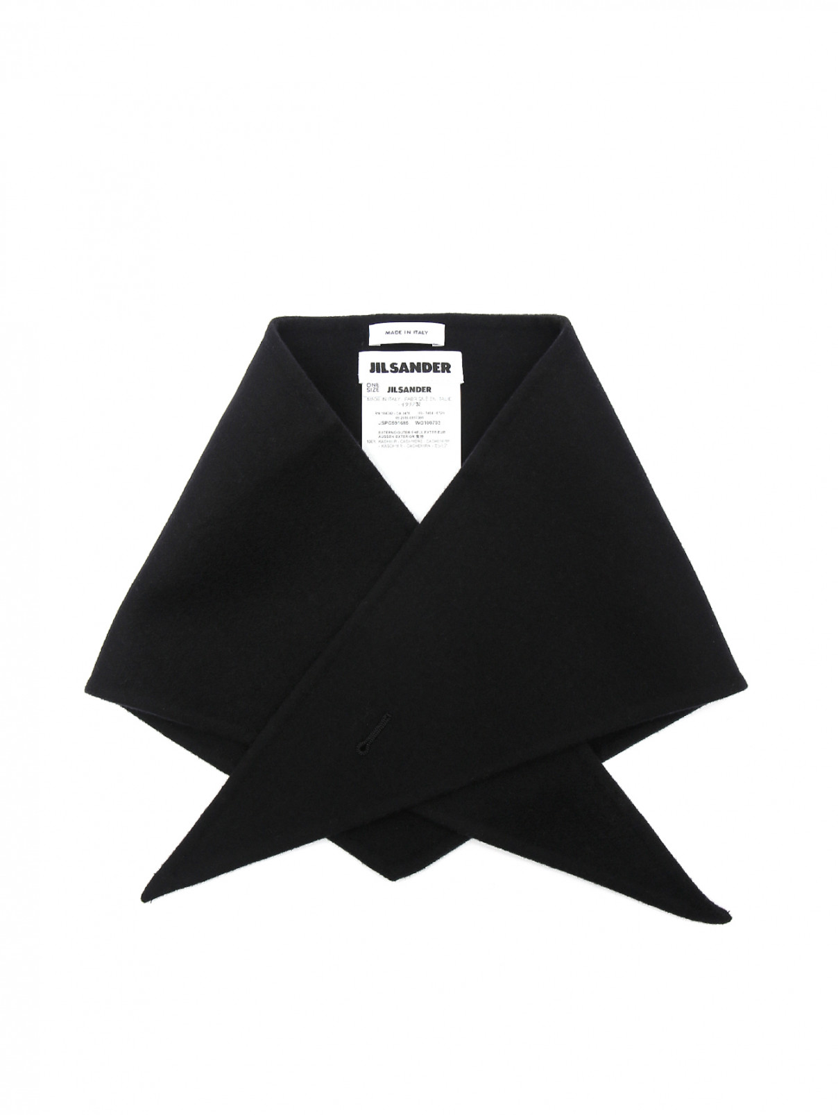 Платок из кашемира треугольный Jil Sander  –  Общий вид  – Цвет:  Черный