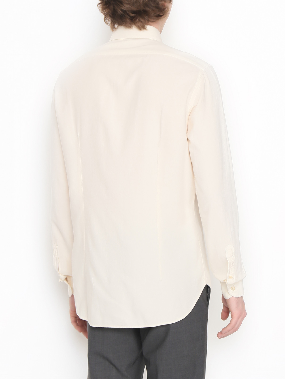 Базовая удлиненная рубашка на пуговицах Boglioli  –  МодельВерхНиз1  – Цвет:  Белый