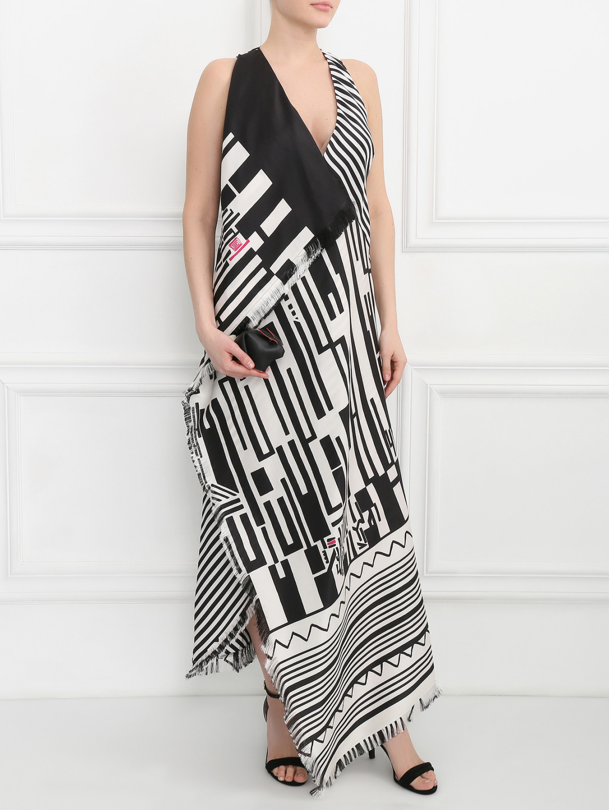 Платье-макси из шелка с узором Etro  –  Модель Общий вид  – Цвет:  Узор