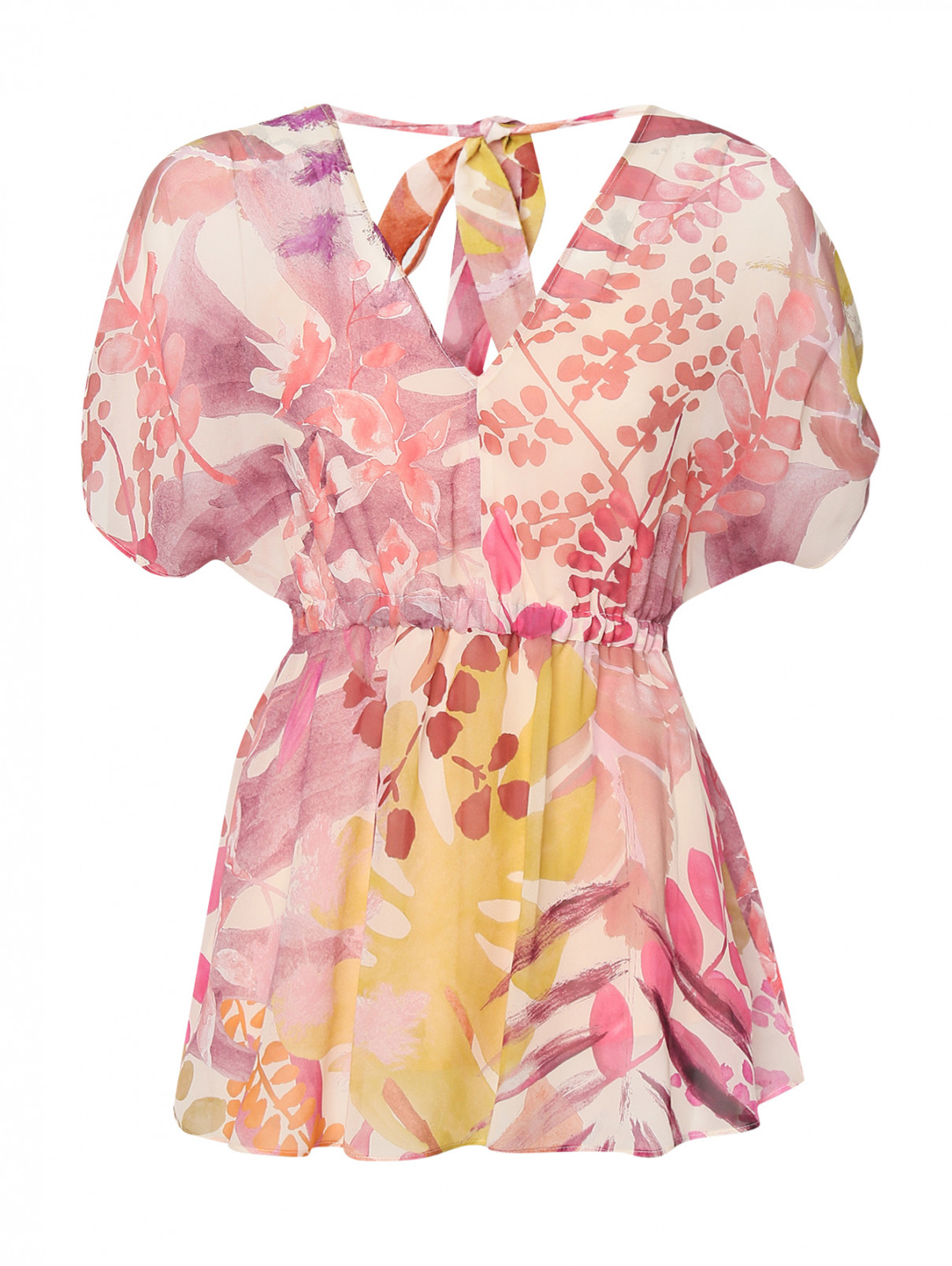Блуза из шелка с узором Max&Co  –  Общий вид  – Цвет:  Узор