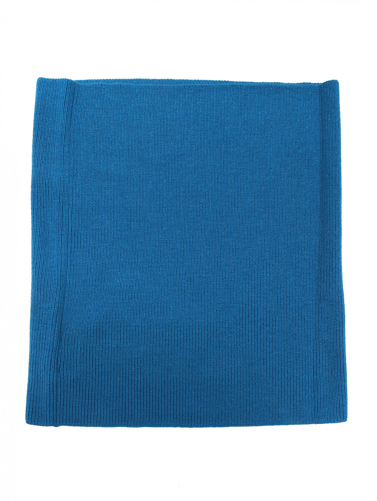 Трикотажный воротник - шарф из шерсти Marina Rinaldi  –  Общий вид  – Цвет:  Синий