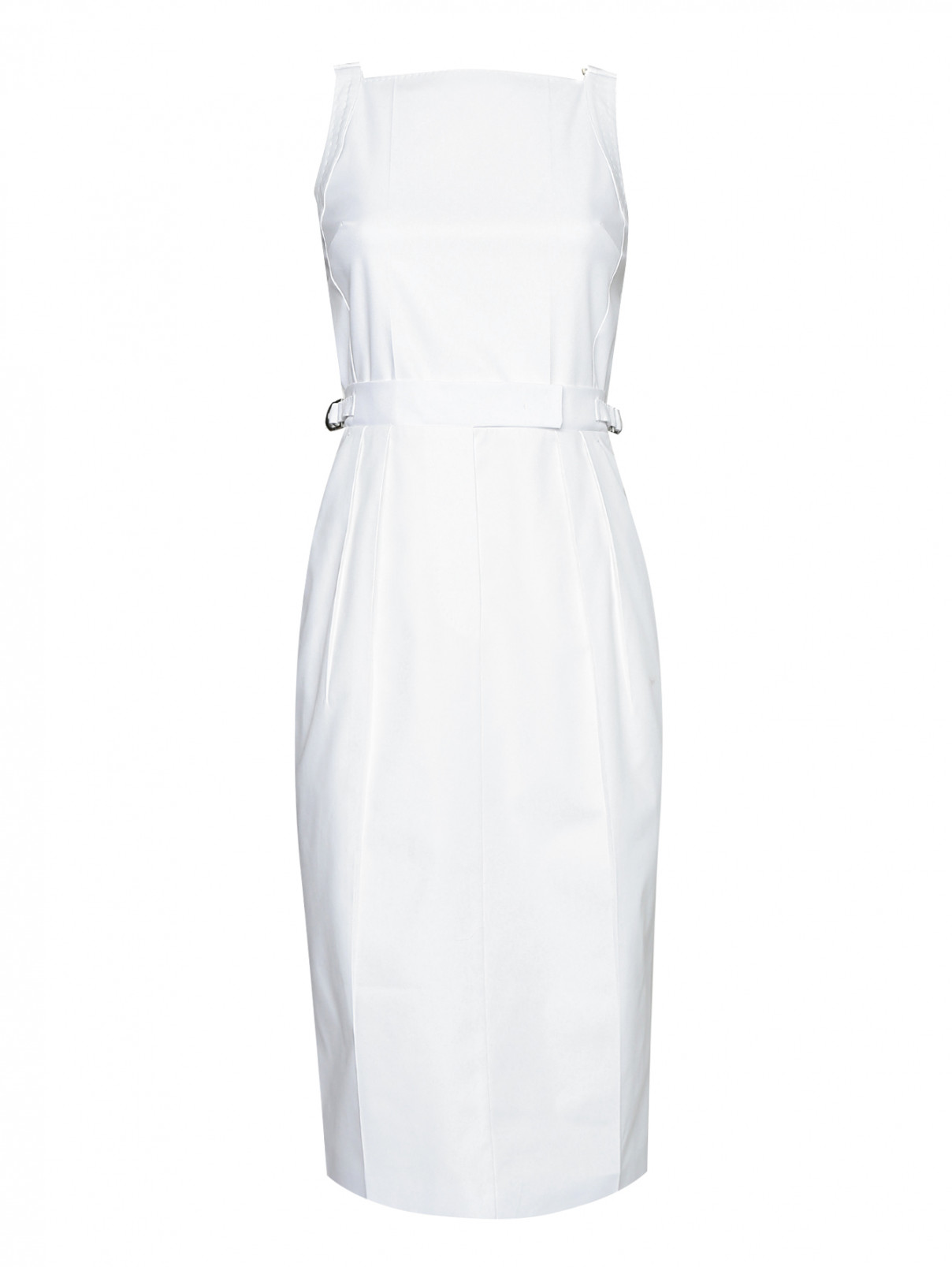 Платье из хлопка с открытой спиной Max Mara  –  Общий вид  – Цвет:  Белый