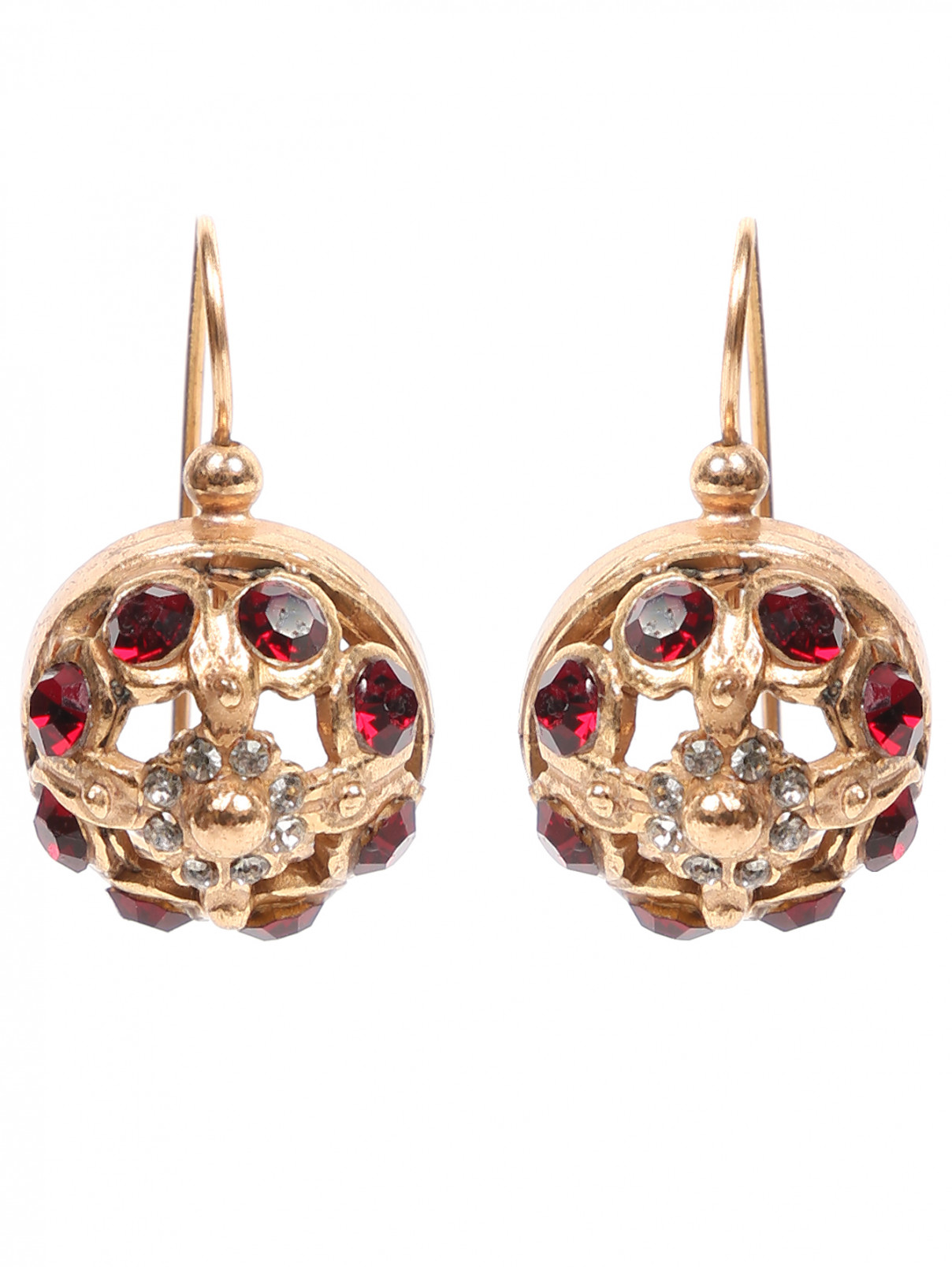 Серьги из металла с кристаллами Dueci Bijoux  –  Общий вид  – Цвет:  Красный