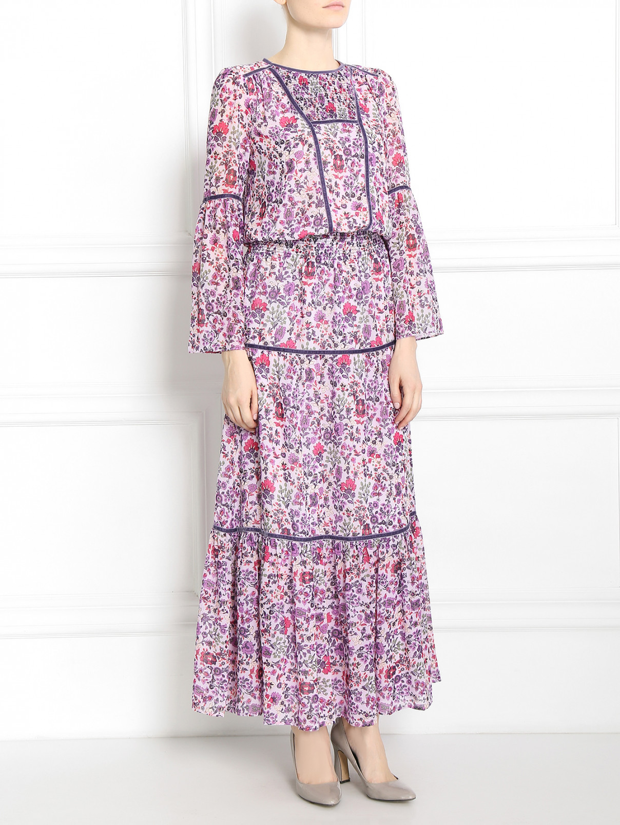 Платье-макси с цветочным узором Juicy Couture  –  Модель Общий вид  – Цвет:  Узор
