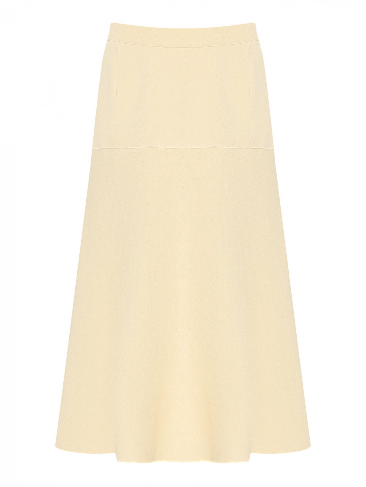 Трикотажная юбка-миди на резинке MRZ  –  Общий вид  – Цвет:  Бежевый