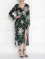 Приталенное платье-миди из шелка с цветочным узором Diane von Furstenberg  –  МодельОбщийВид