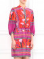 Свободное платье-мини из шелка с узором Diane von Furstenberg  –  Модель Верх-Низ