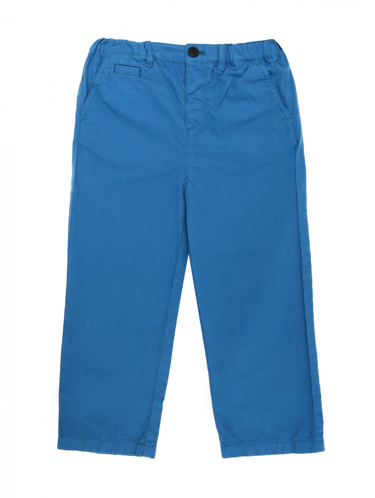 Брюки из хлопка с карманами Burberry  –  Общий вид  – Цвет:  Синий