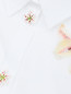 Хлопковая рубашка с цветочной аппликацией Dolce & Gabbana  –  Деталь