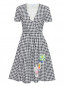 Платье-миди с узором клетка и аппликацией Blumarine  –  Общий вид