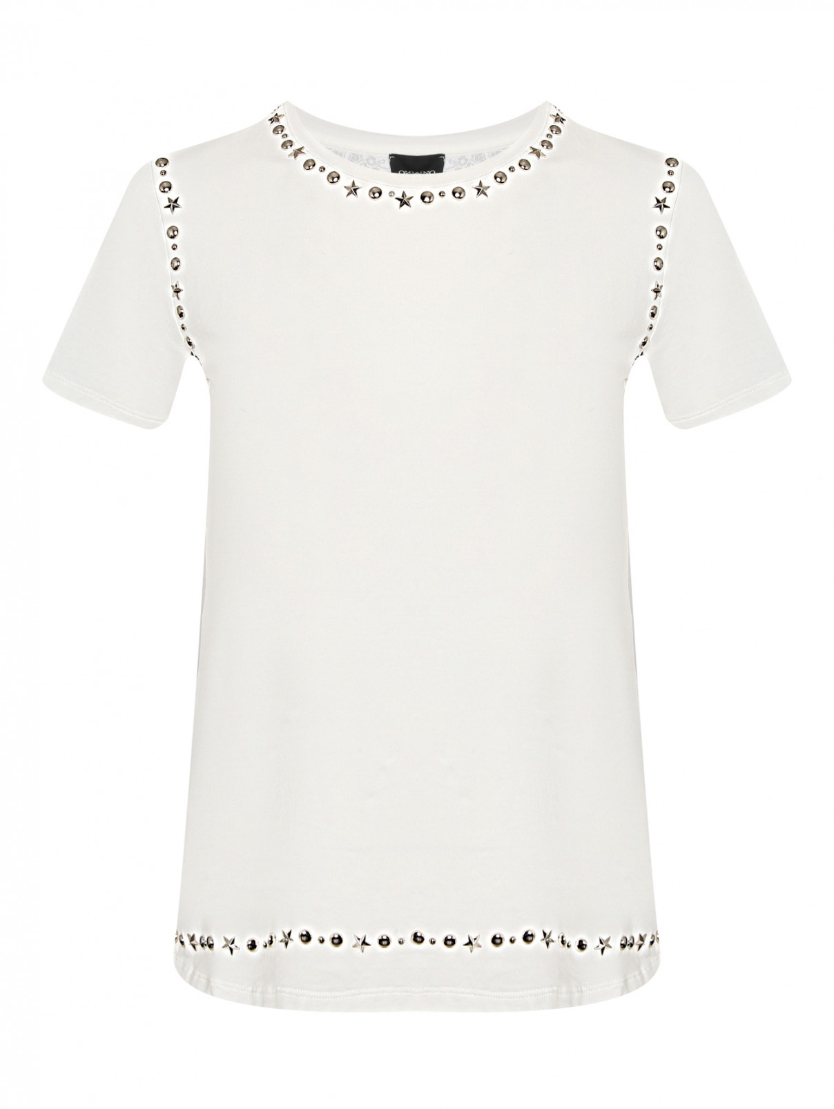 Комбинированная футболка с кружевом Ermanno Ermanno Scervino  –  Общий вид  – Цвет:  Белый