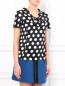 Шелковая блуза с узором "горох" Moschino  –  Модель Верх-Низ
