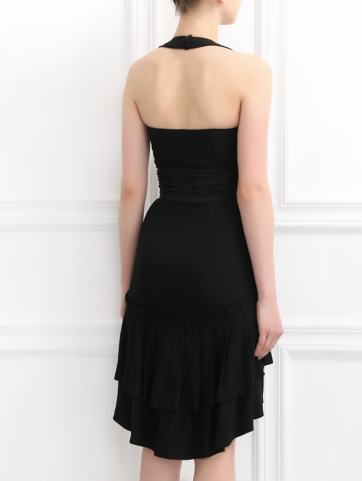 Платье-мини с драпировкой Temperley London  –  Модель Верх-Низ1  – Цвет:  Черный
