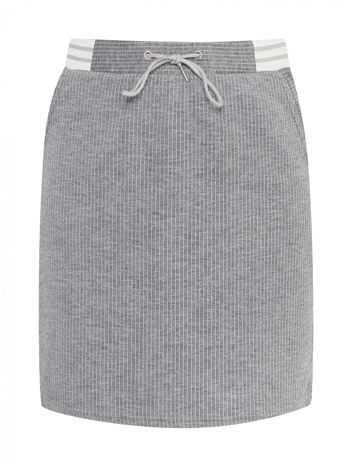 Мини-юбка с карманами Comma  –  Общий вид  – Цвет:  Серый