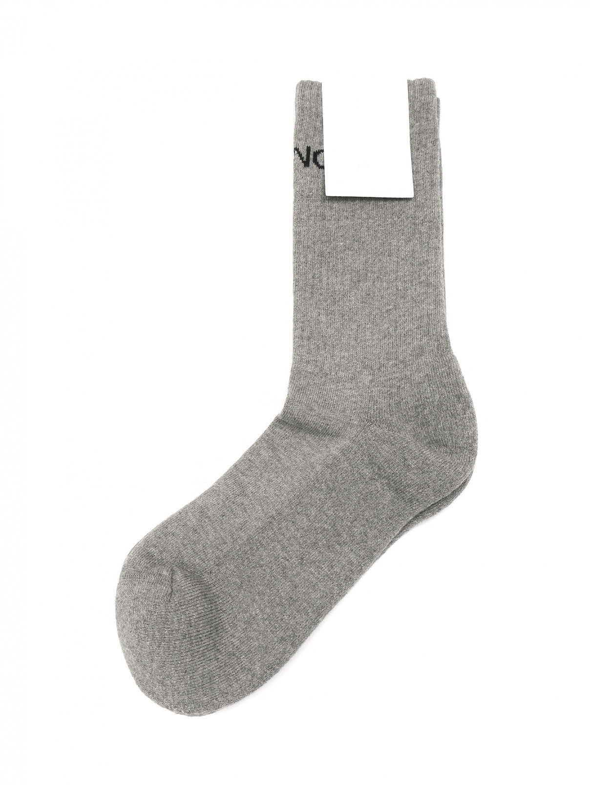 Носки из хлопка с узором Balenciaga  –  Общий вид  – Цвет:  Серый