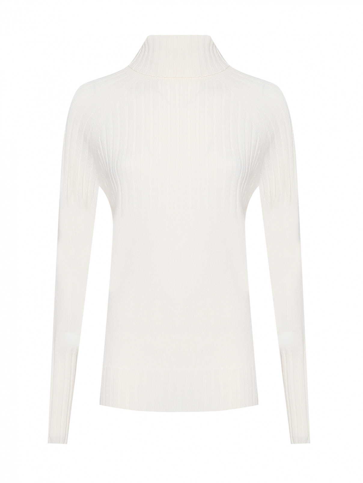 Однотонный свитер из кашемира Malo  –  Общий вид  – Цвет:  Белый