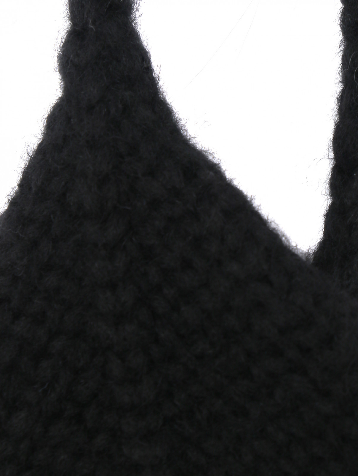 Топ-бюстье из шерсти с альпакой Ermanno Firenze  –  Деталь1  – Цвет:  Черный