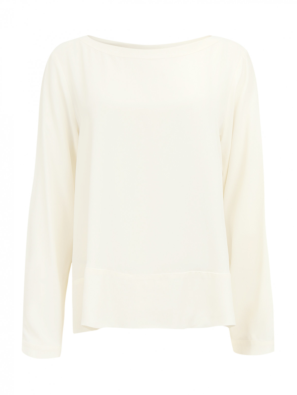 Блуза свободного кроя с длинным рукавом Marina Sport  –  Общий вид  – Цвет:  Белый