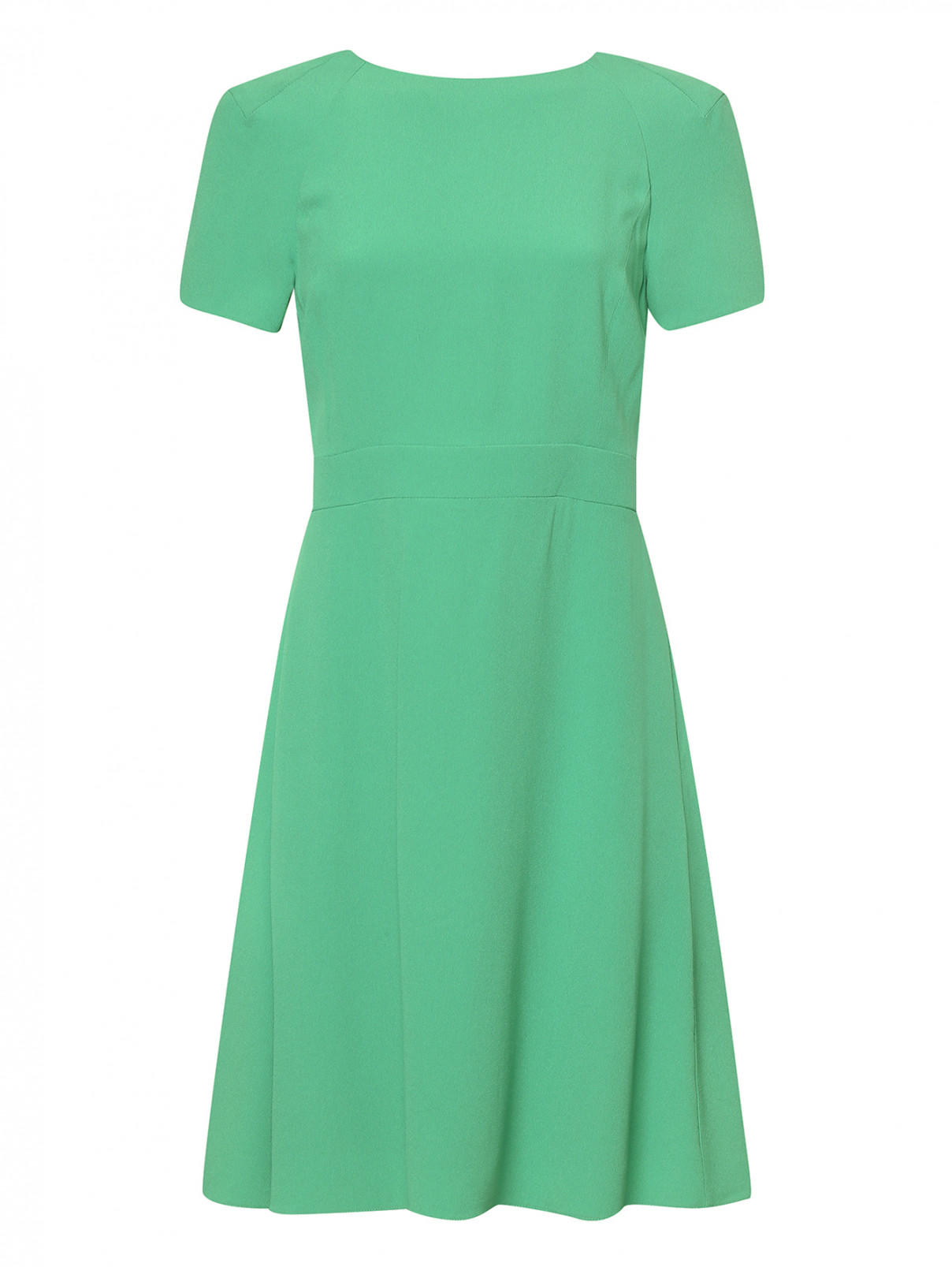 Платье прямого кроя с короткими рукавами Emporio Armani  –  Общий вид  – Цвет:  Зеленый