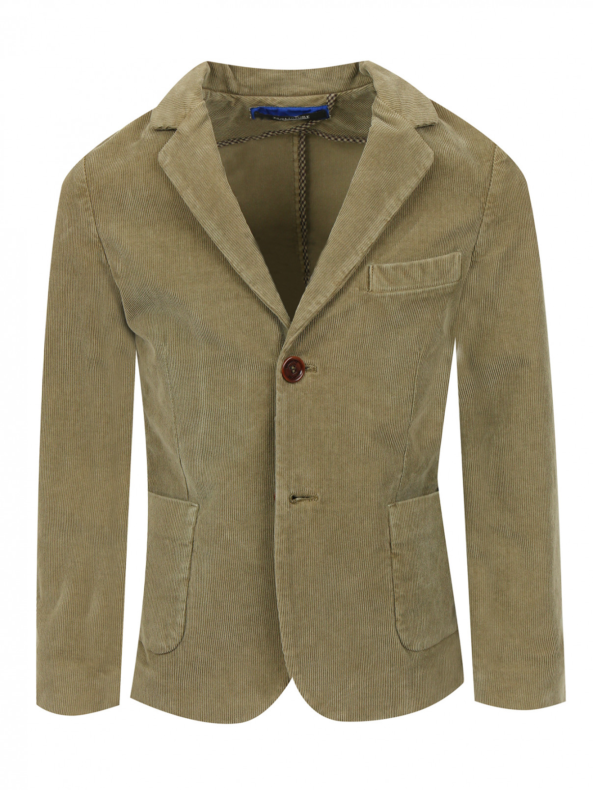 Пиджак из вельвета с карманами Tagliatore  –  Общий вид  – Цвет:  Зеленый