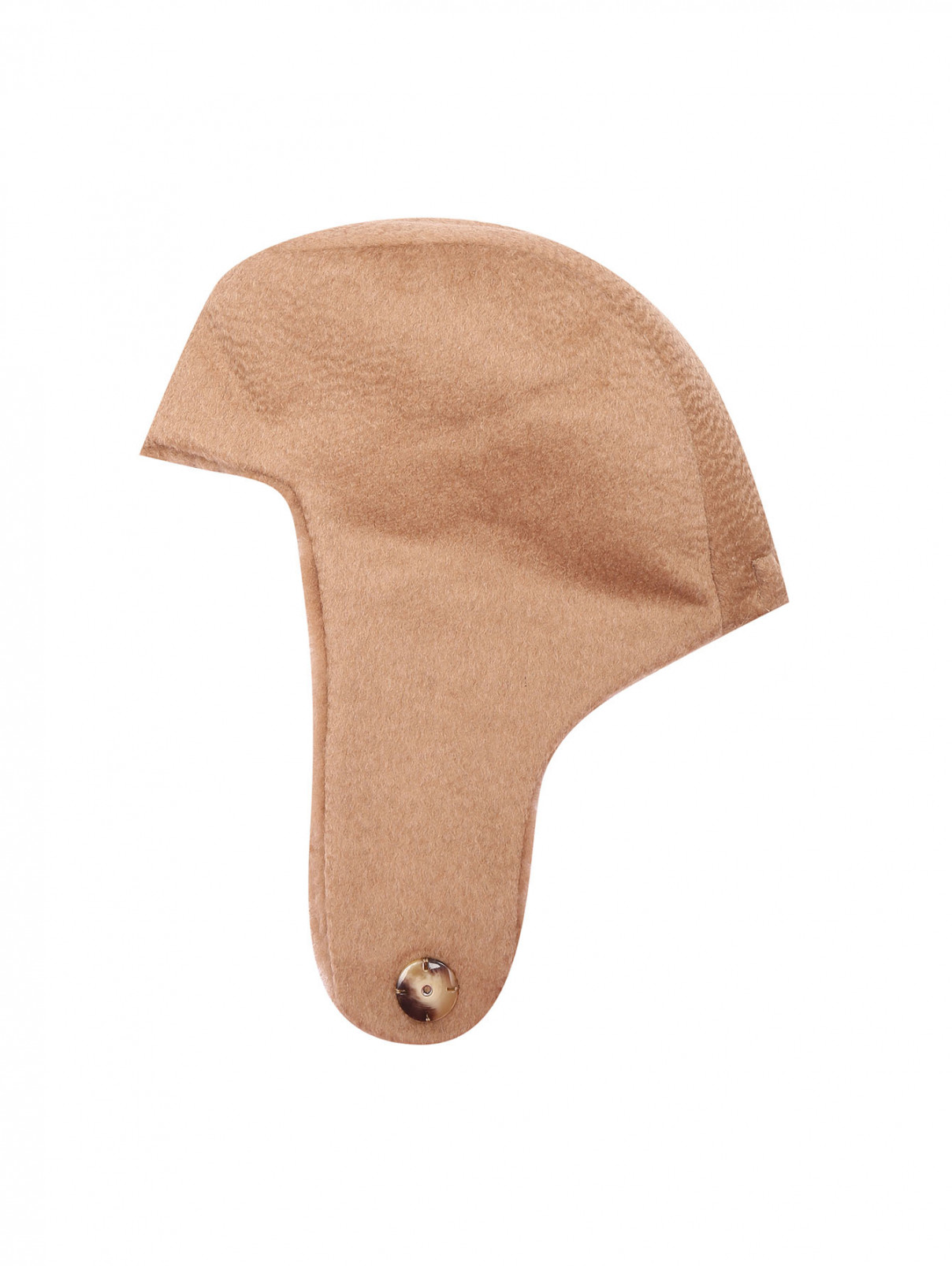 Однотонная шапка-ушанка из шерсти Max Mara  –  Обтравка1  – Цвет:  Бежевый