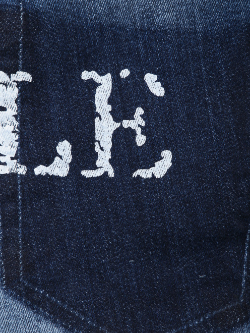 Хлопковые джинсы с принтом - Деталь
