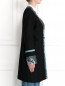 Пальто из хлопка и шерсти с контрастными элементами и аппликацией Etro  –  Модель Верх-Низ2