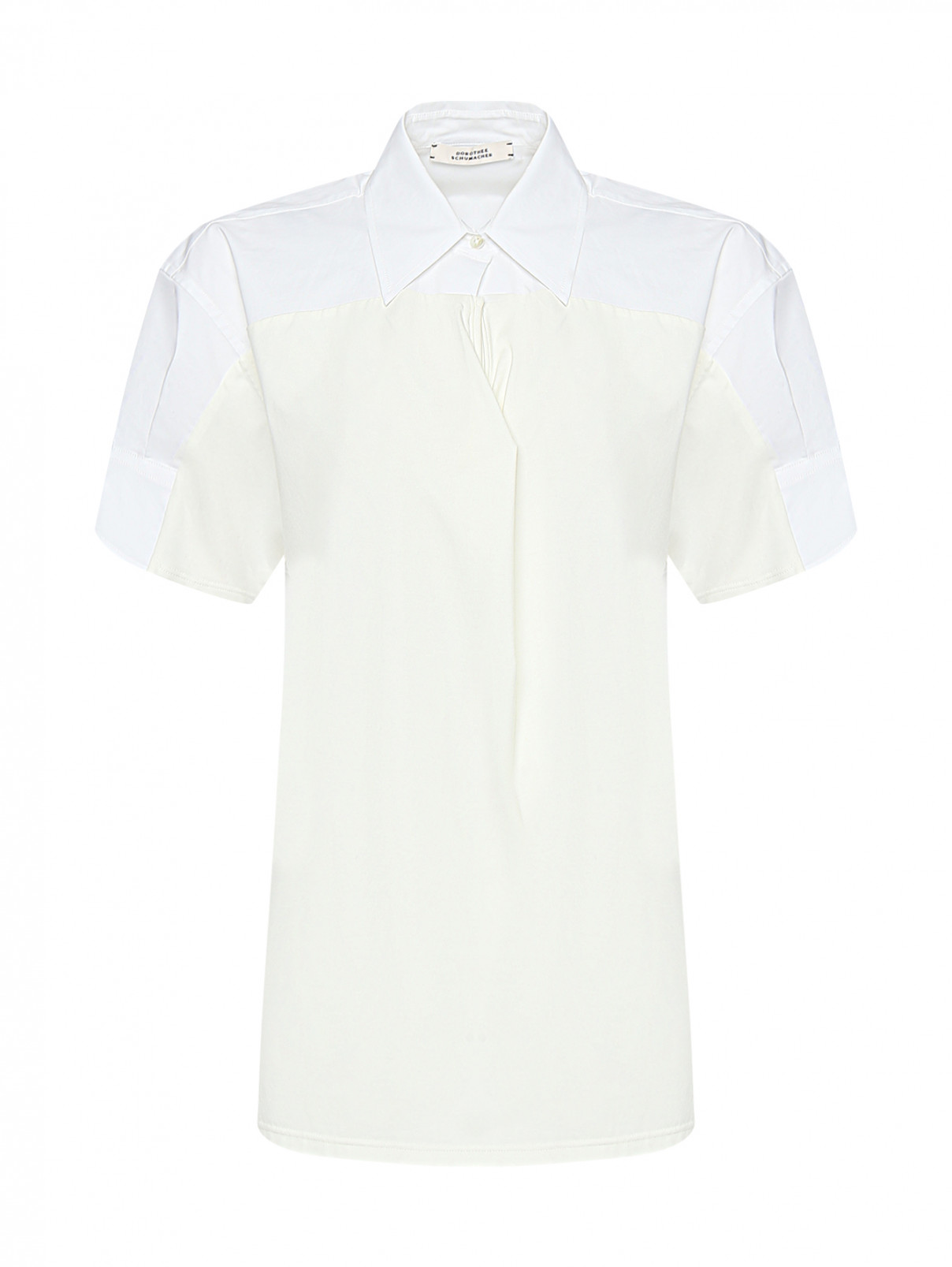 Комбинированная рубашка с короткими рукавами Dorothee Schumacher  –  Общий вид  – Цвет:  Белый