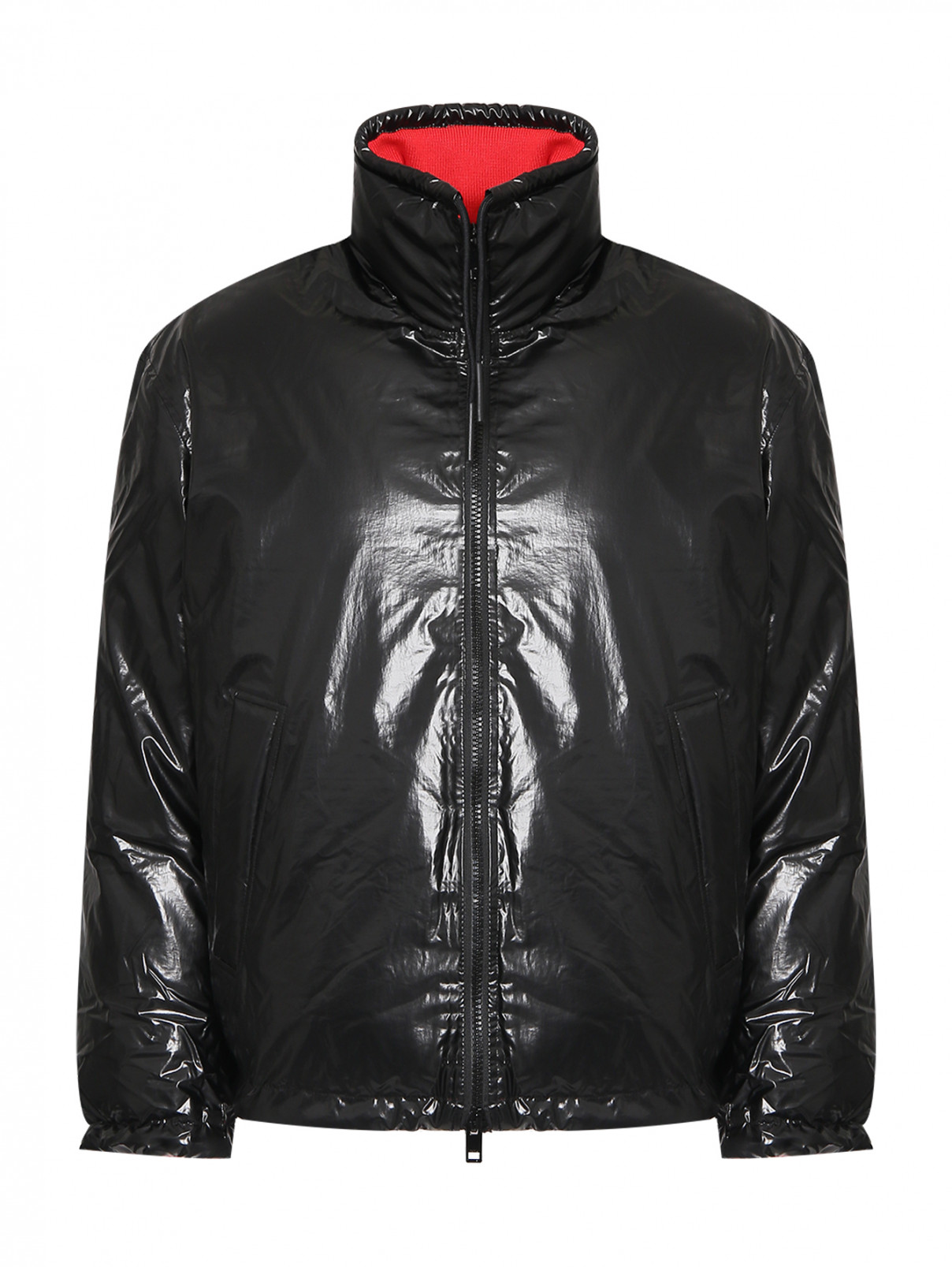 Куртка на молнии с монограммой Diesel  –  Общий вид  – Цвет:  Черный
