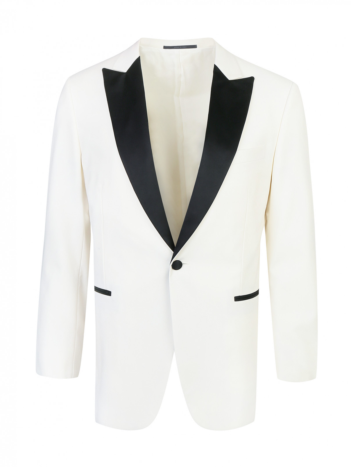 Пиджак с контрастной вставкой Pal Zileri  –  Общий вид  – Цвет:  Белый