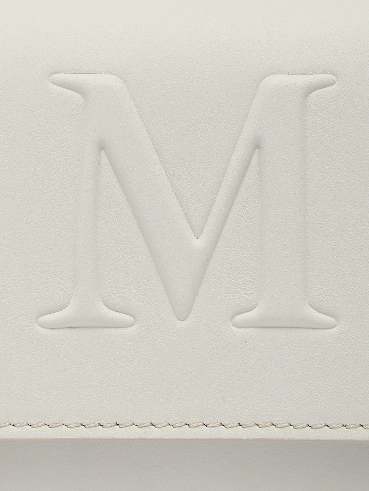 Сумка из кожи с логотипом Max Mara  –  Деталь  – Цвет:  Белый