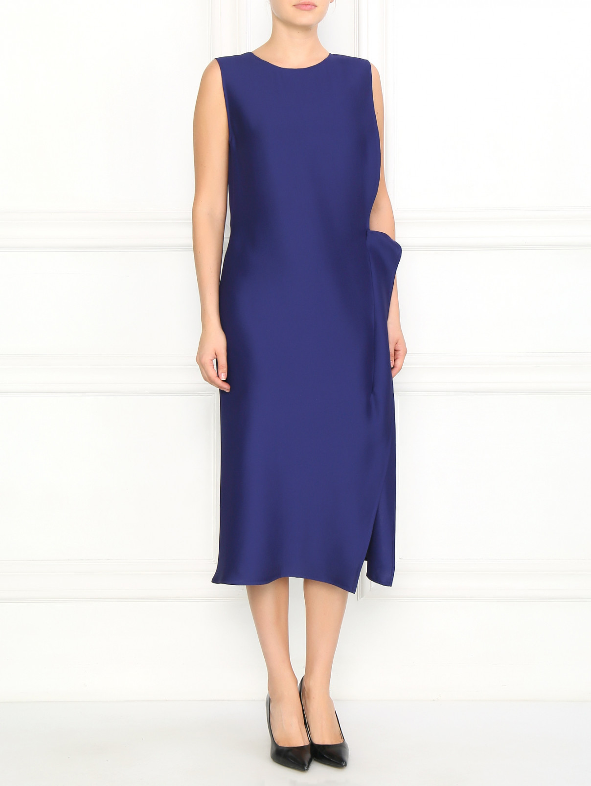 Платье асимметричного кроя Jil Sander  –  Модель Общий вид  – Цвет:  Фиолетовый
