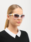Солнцезащитные очки "кошачий глаз" в пластиковой оправе с отделкой из золота BVLGARI  –  Модель Общий вид