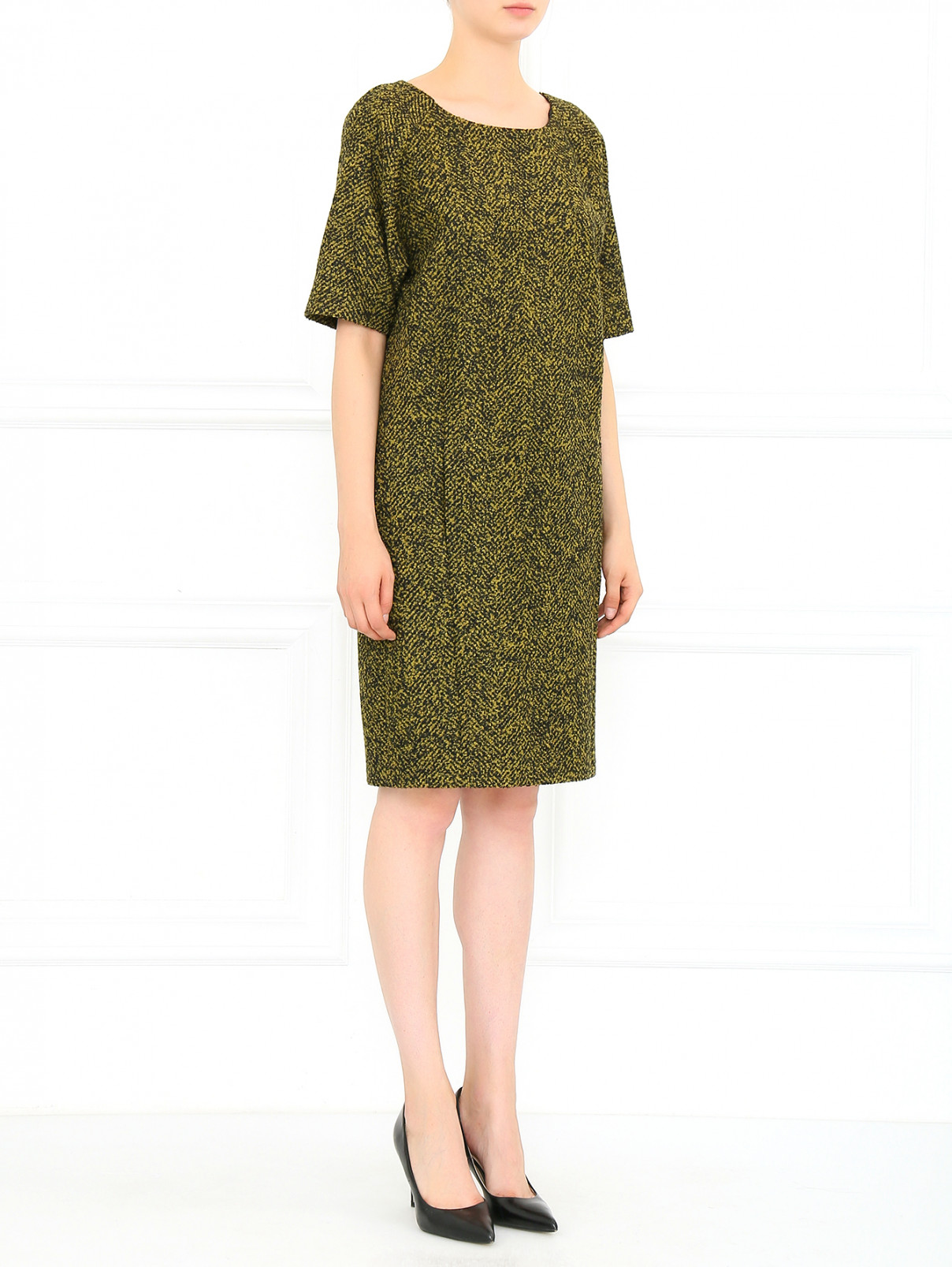 Платье свободного кроя с карманами Michael Kors  –  Модель Общий вид  – Цвет:  Зеленый