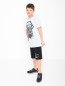 Хлопковая футболка с принтом Philipp Plein  –  МодельОбщийВид