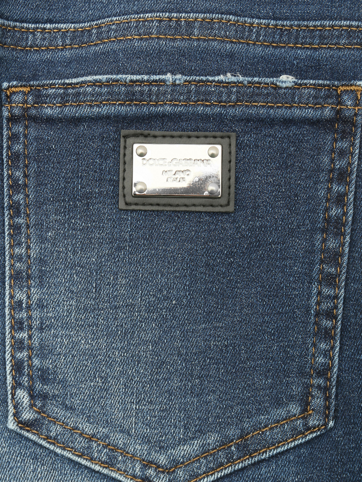 Прямые джинсы с карманами Dolce & Gabbana  –  Деталь1  – Цвет:  Синий