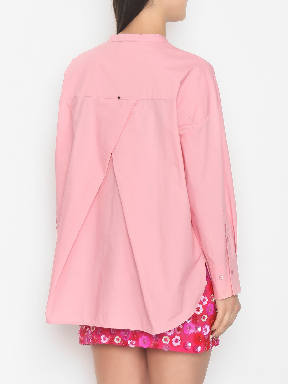 Рубашка из хлопка с карманом Marina Rinaldi  –  МодельВерхНиз1  – Цвет:  Розовый