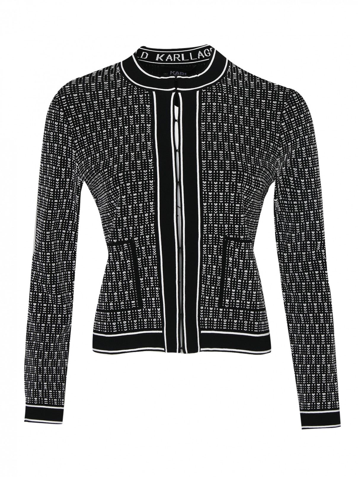 Жакет из вискозы с карманами Karl Lagerfeld  –  Общий вид  – Цвет:  Черный