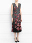 Платье из фактурной ткани с цветочным узором Alberta Ferretti  –  Модель Верх-Низ