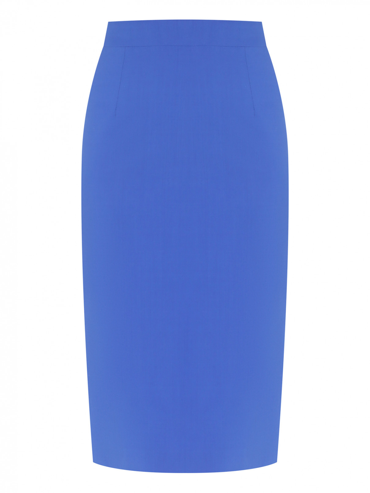 Юбка-карандаш из смешанной шерсти Alberta Ferretti  –  Общий вид  – Цвет:  Синий