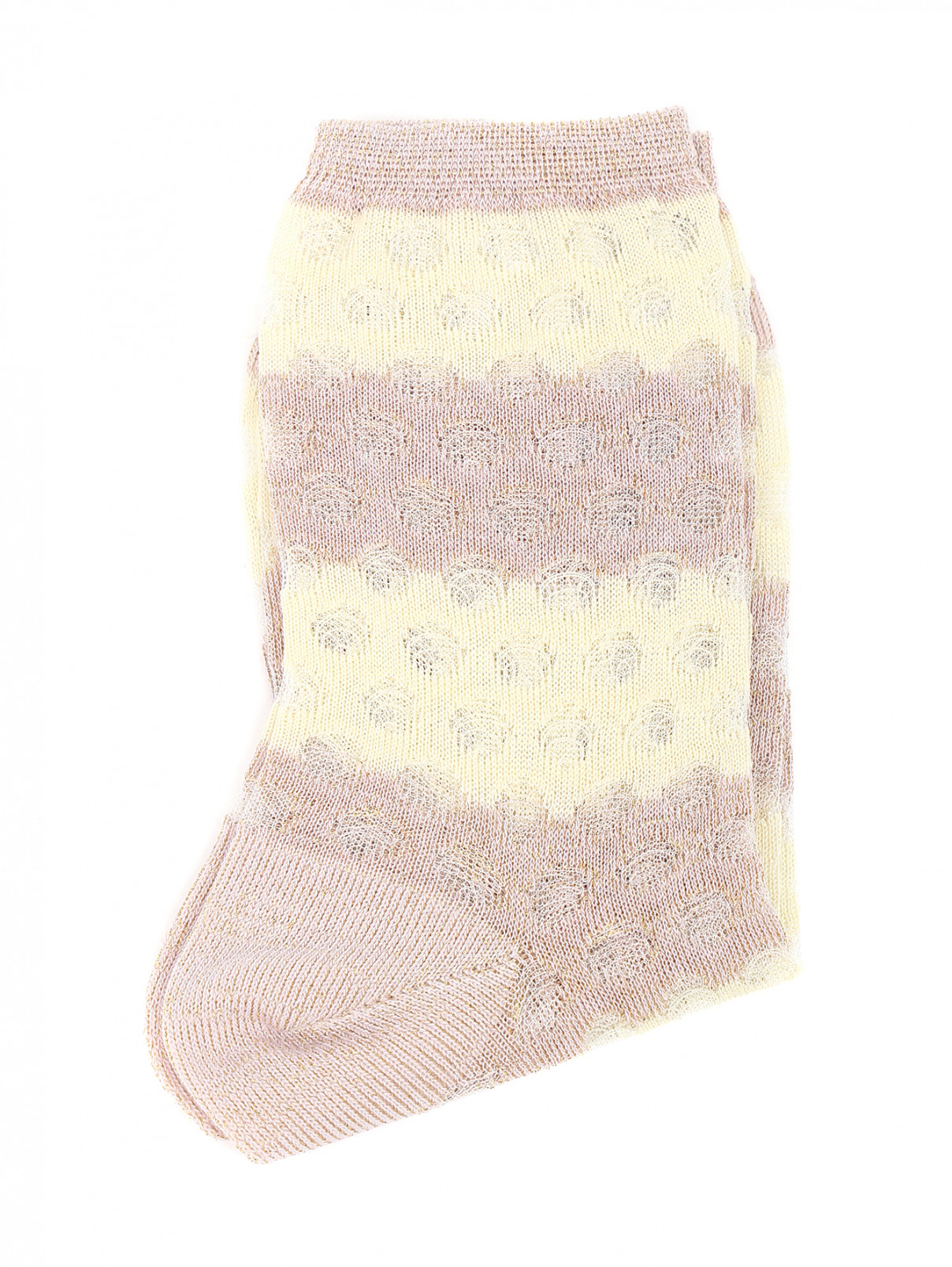 Носки из хлопка с узором "полоска" ALTO MILANO  –  Общий вид  – Цвет:  Мультиколор