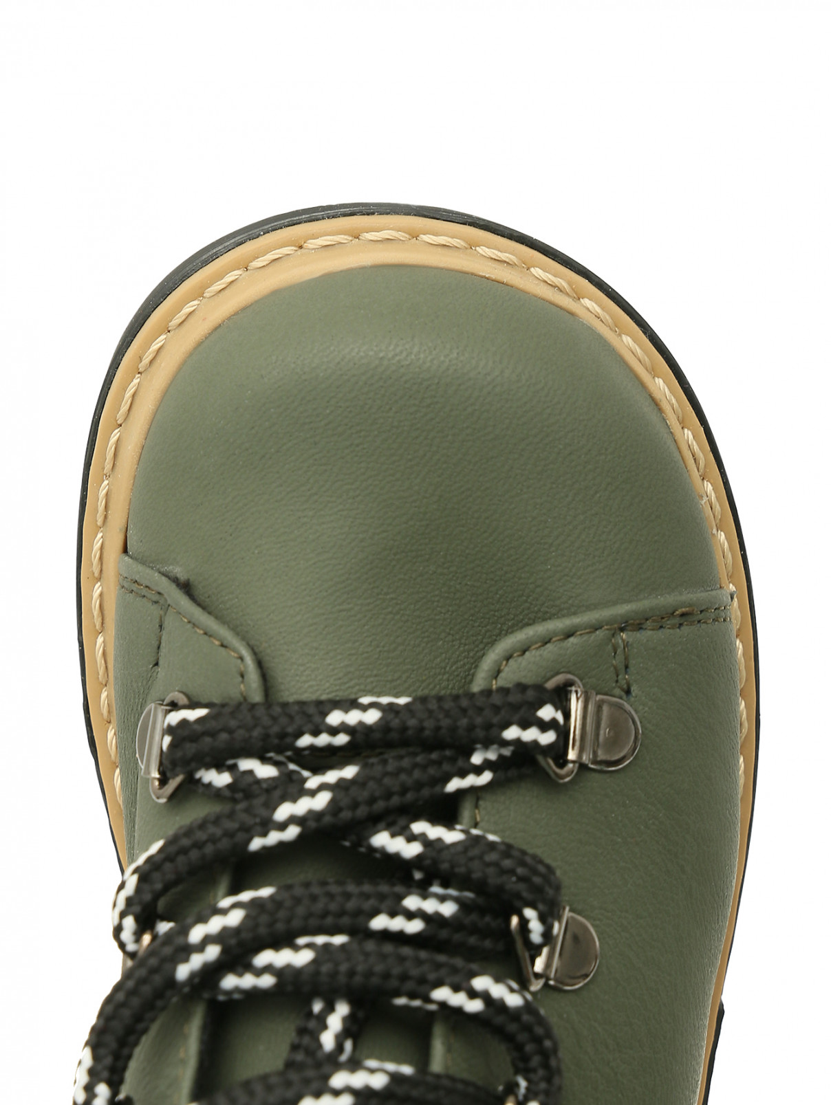 Ботинки из кожи на шнуровке Zecchino d`Oro  –  Обтравка3  – Цвет:  Зеленый
