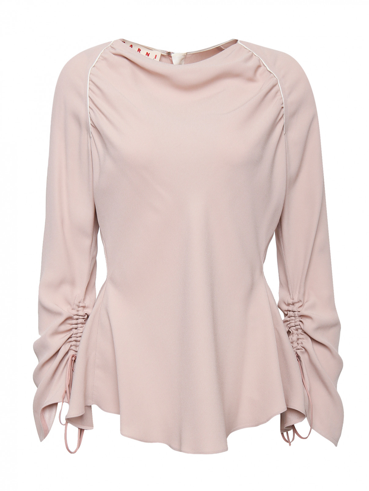 Блуза с драпировками Marni  –  Общий вид  – Цвет:  Розовый