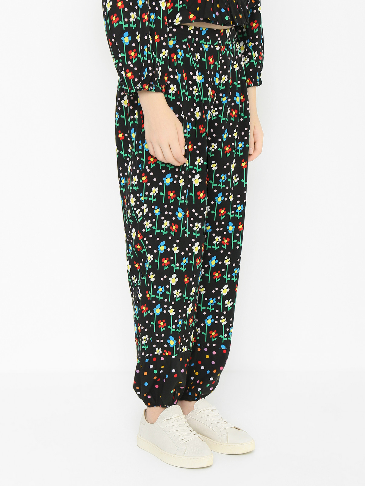 Широкие брюки с цветочным узором Stella McCartney kids  –  МодельВерхНиз  – Цвет:  Узор