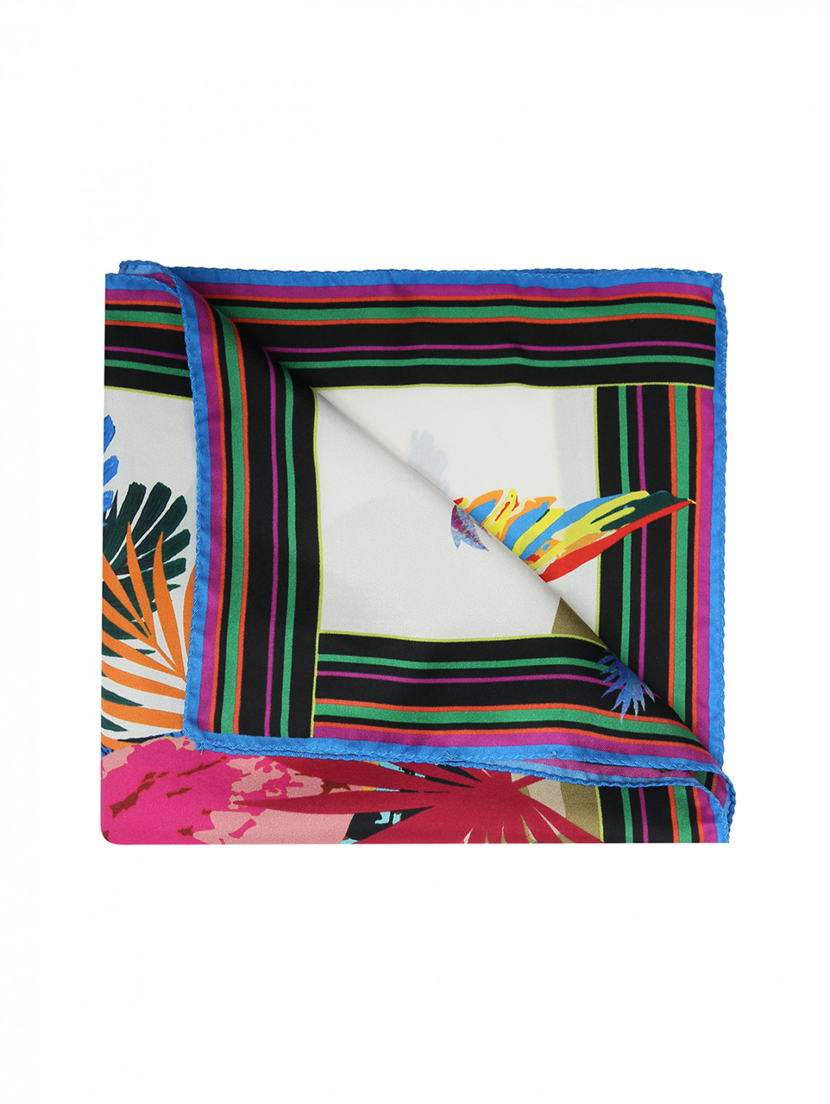 Платок карманный из шелка с узором Etro  –  Общий вид  – Цвет:  Мультиколор