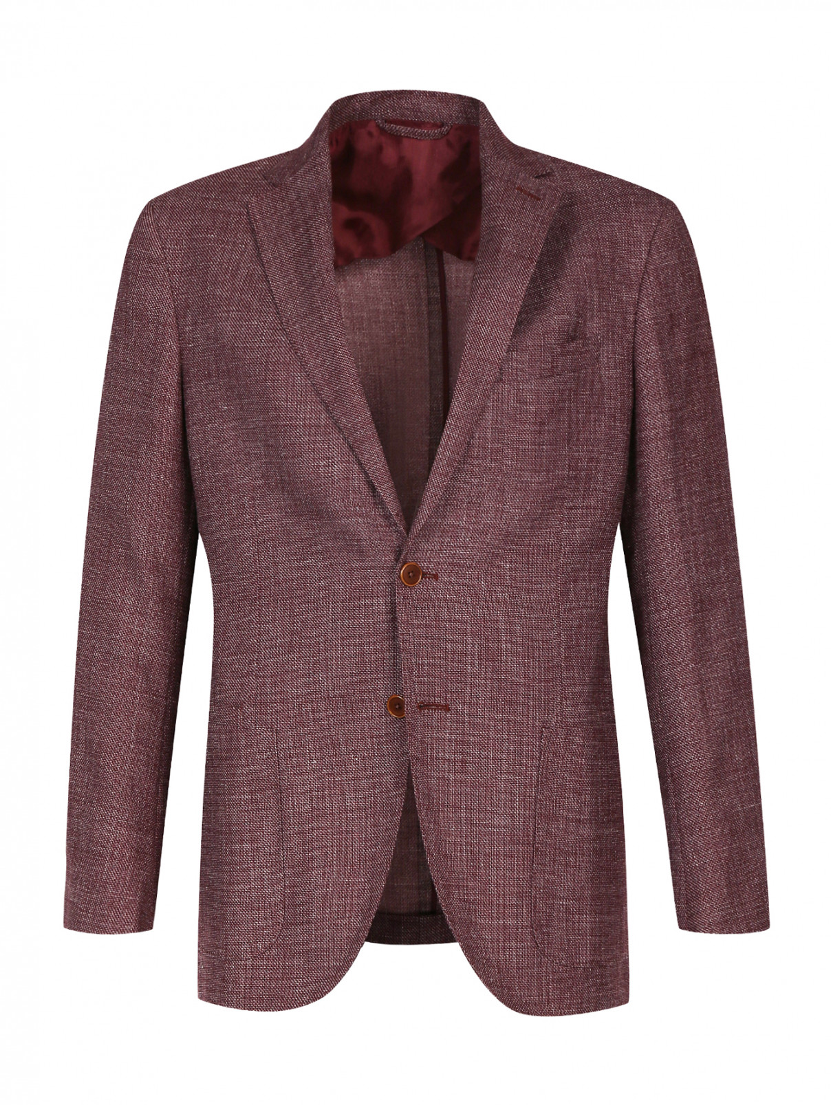 Пиджак однобортный из смешанной шерсти Luciano Barbera  –  Общий вид  – Цвет:  Красный