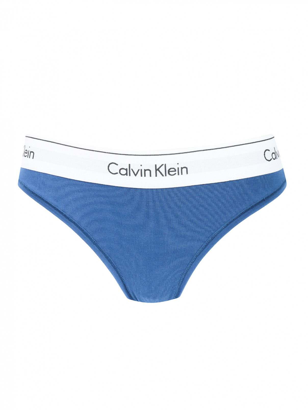 Трусы-слип с контрастной отделкой Calvin Klein  –  Общий вид  – Цвет:  Синий