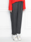 Укороченные брюки на высокой талии из шерсти и льна Nina Ricci  –  МодельВерхНиз