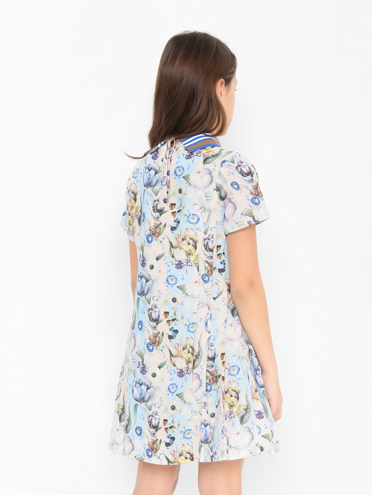 Платье с узором и складками Burberry  –  МодельВерхНиз1  – Цвет:  Узор