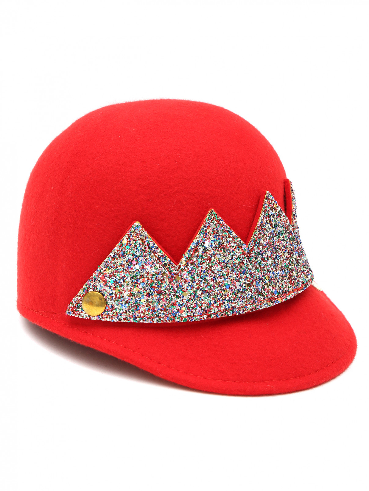 Шляпа фетровая с блестками Simonetta  –  Общий вид  – Цвет:  Красный